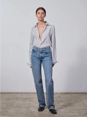 Zara Light Blue Straight Leg Jeans
